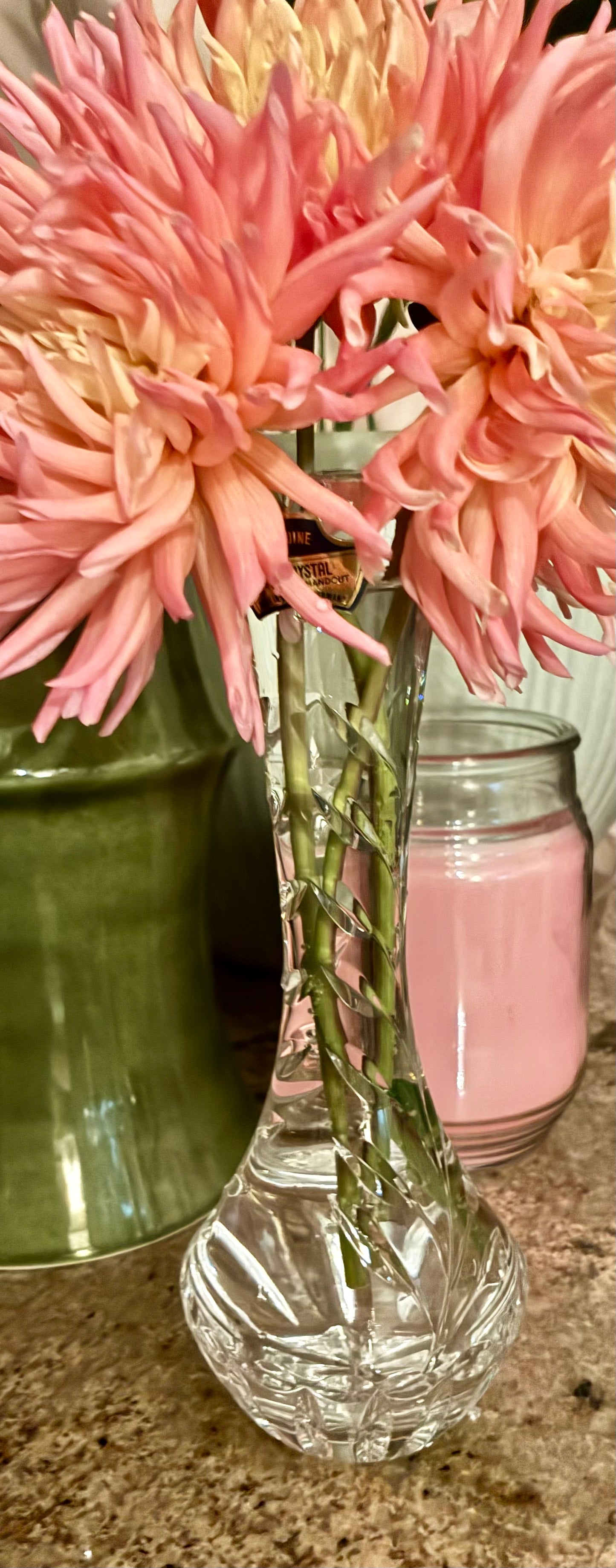 Vintage German crystal bud vase