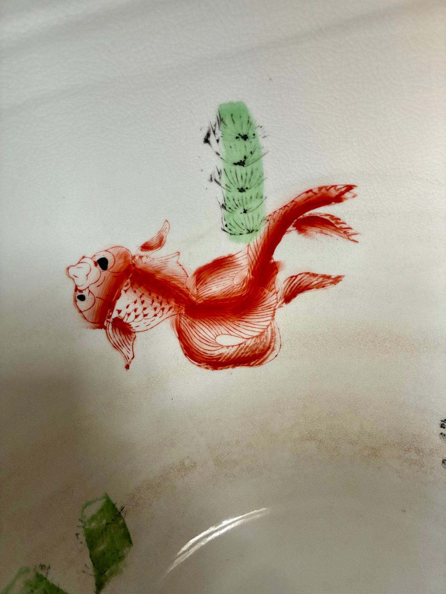 Satsuma ware koi fishbowl planter