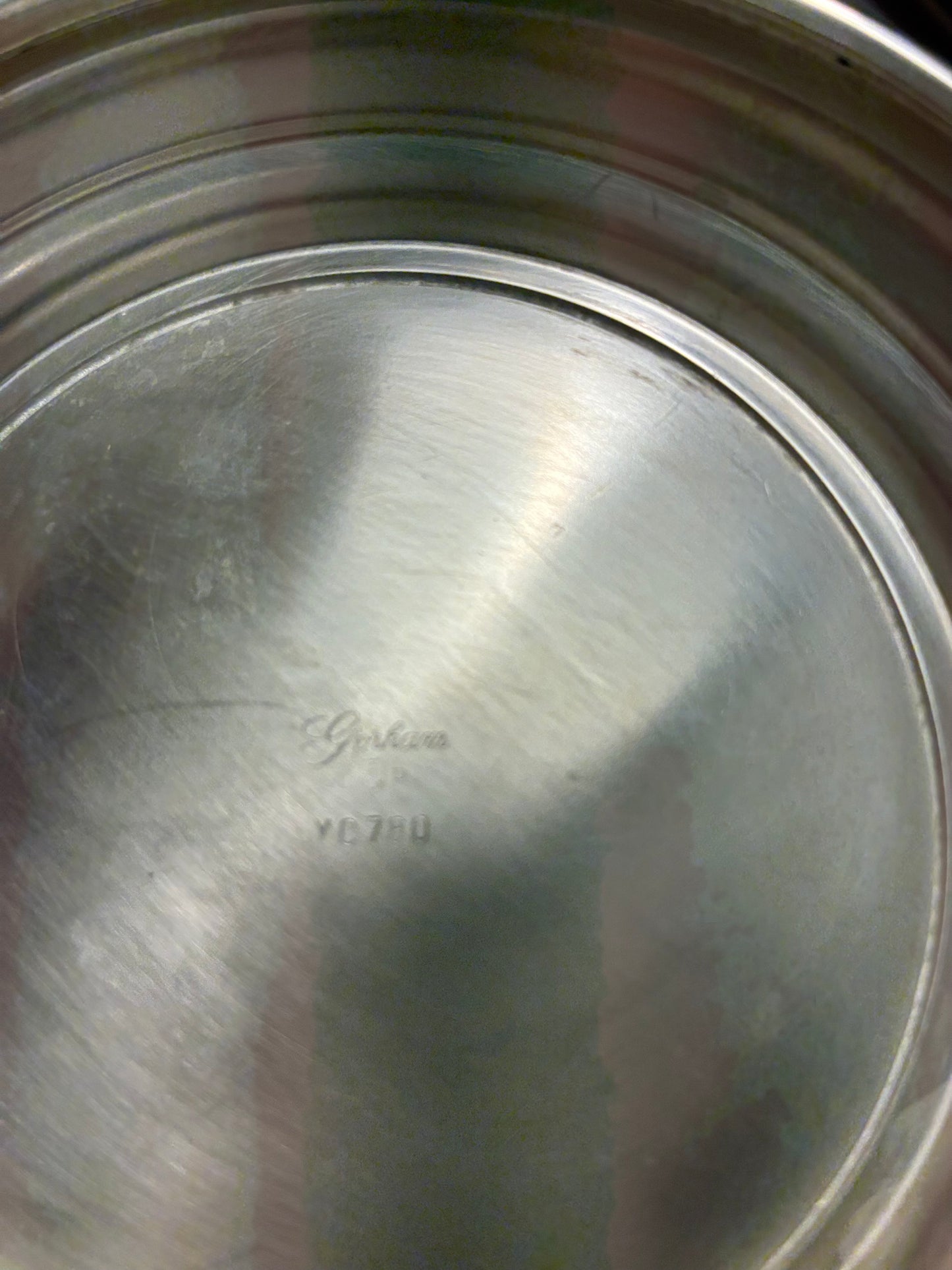 Silverplate serving tray with condiment bowl