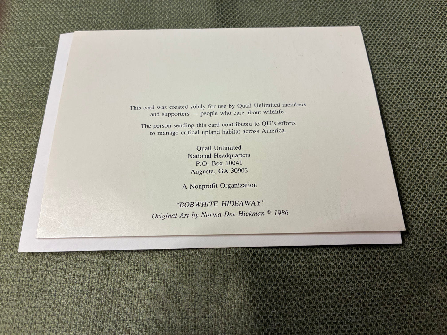 Vintage quail unlimited greeting cards set of 3