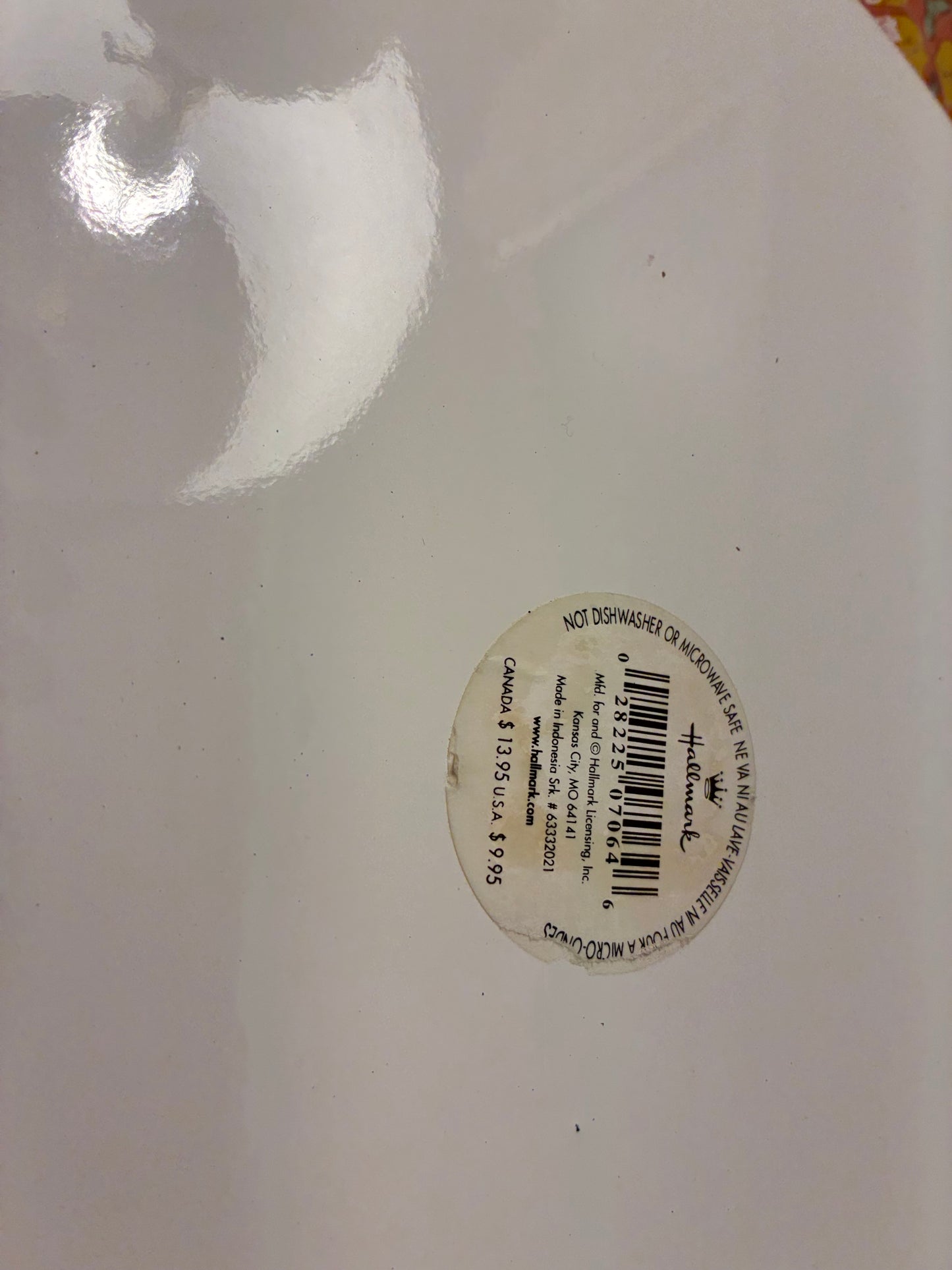 Enamel tray with painted turkey