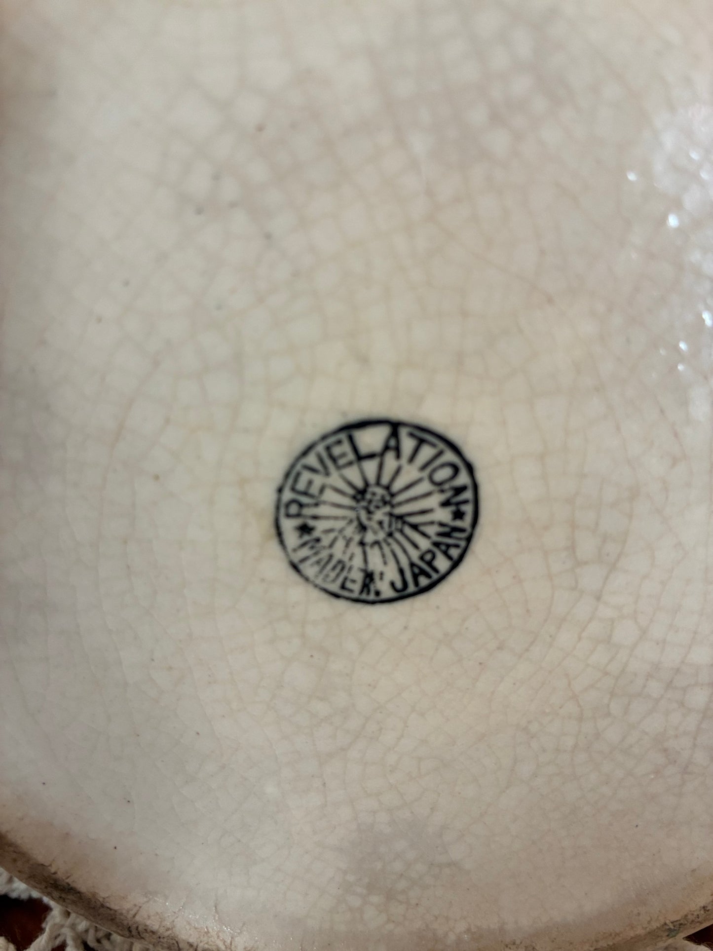 Beautiful vintage handpainted Japanese biscuit jar w wicker handle