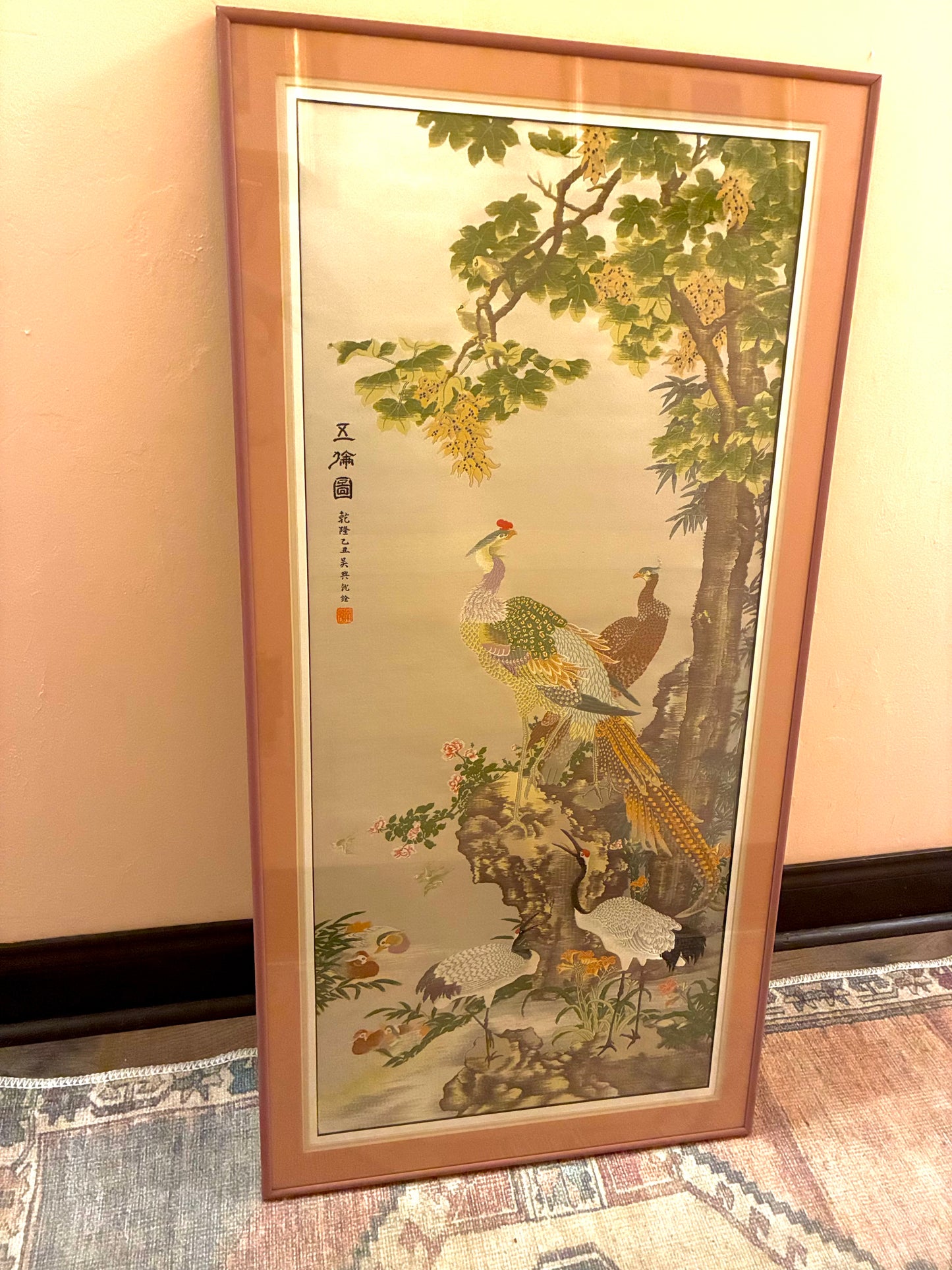 Vintage silk Japanese handstitched tapestry