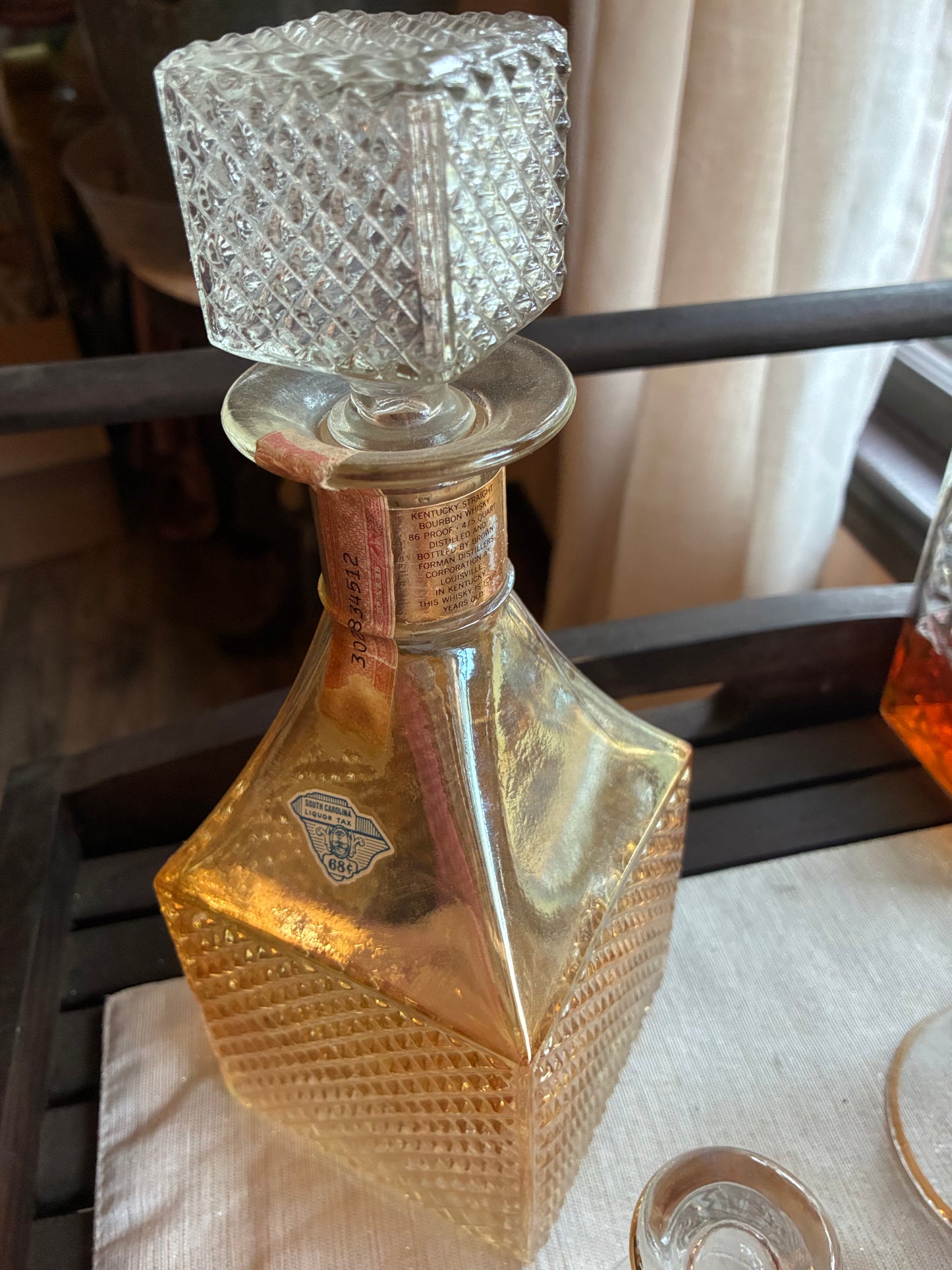 Old forester bourbon glass decanter