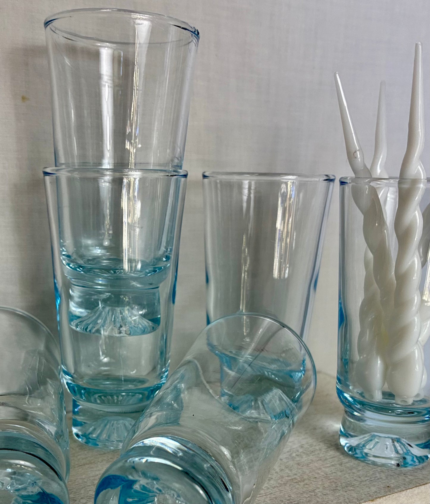 Sapphire blue star liquer glasses set of 6