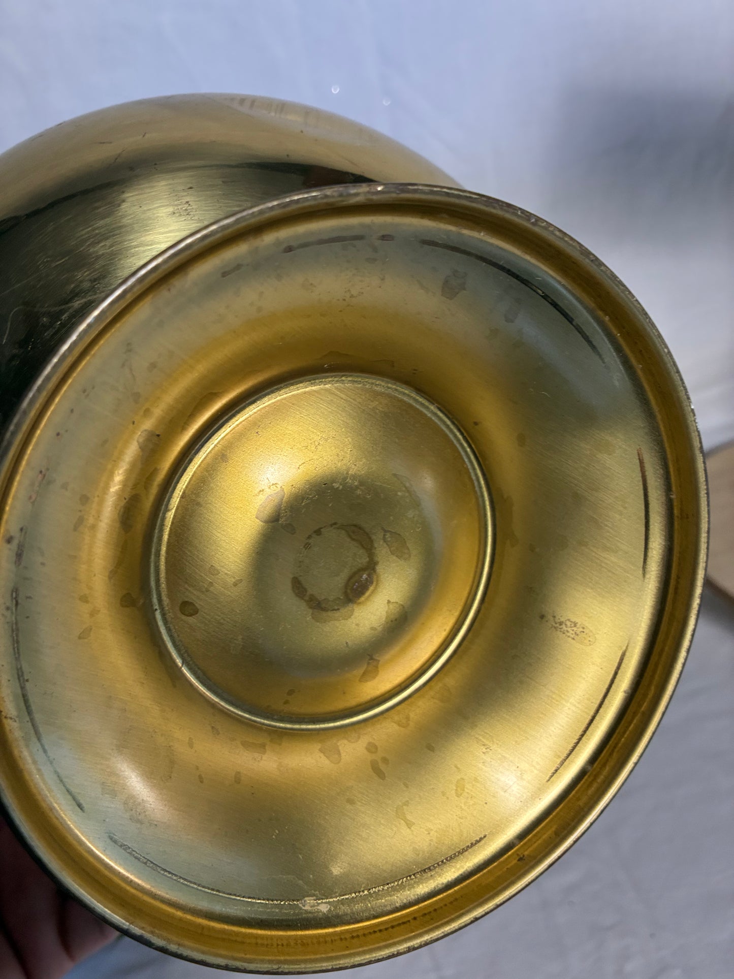 Brass footed planter