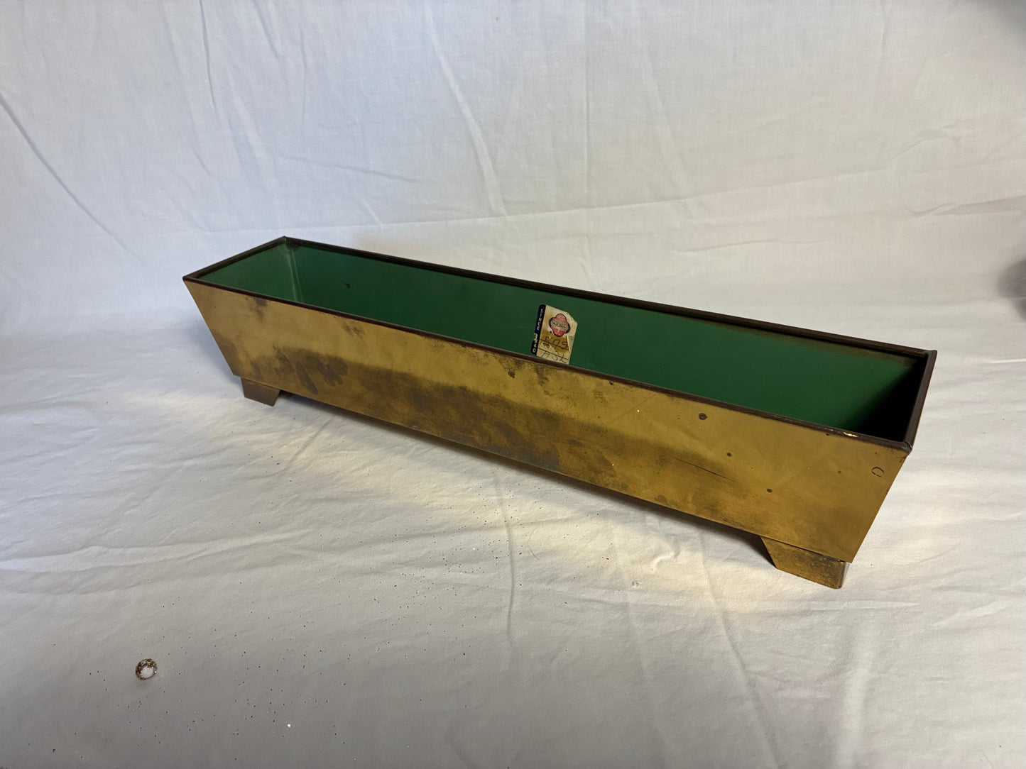 Long Brass footed planter