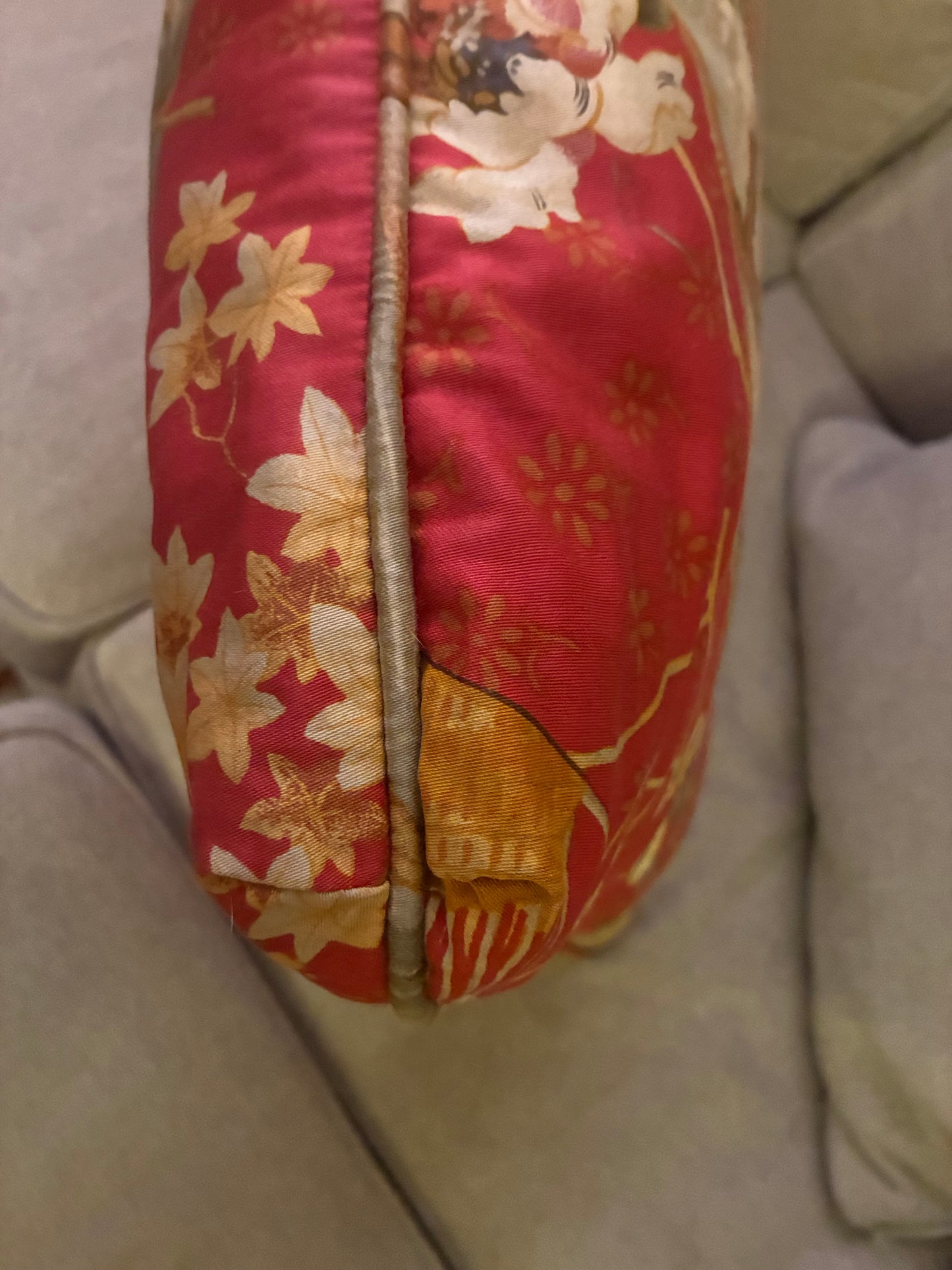 Vintage chinoisserie accent pillow pair