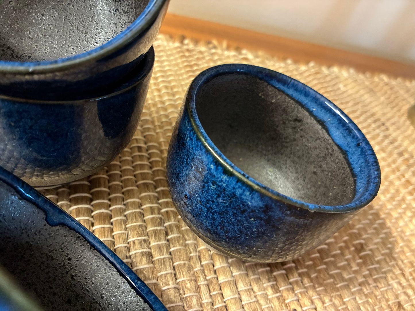 Handmade flambed glaze tea cups set of 6