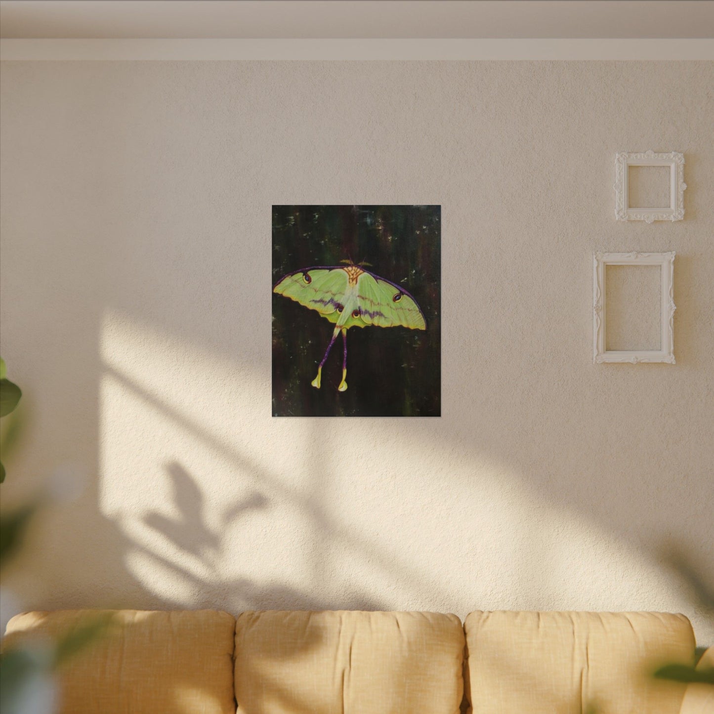 Luna Moth Canvas Wall Art — Matte Stretched Insect Print