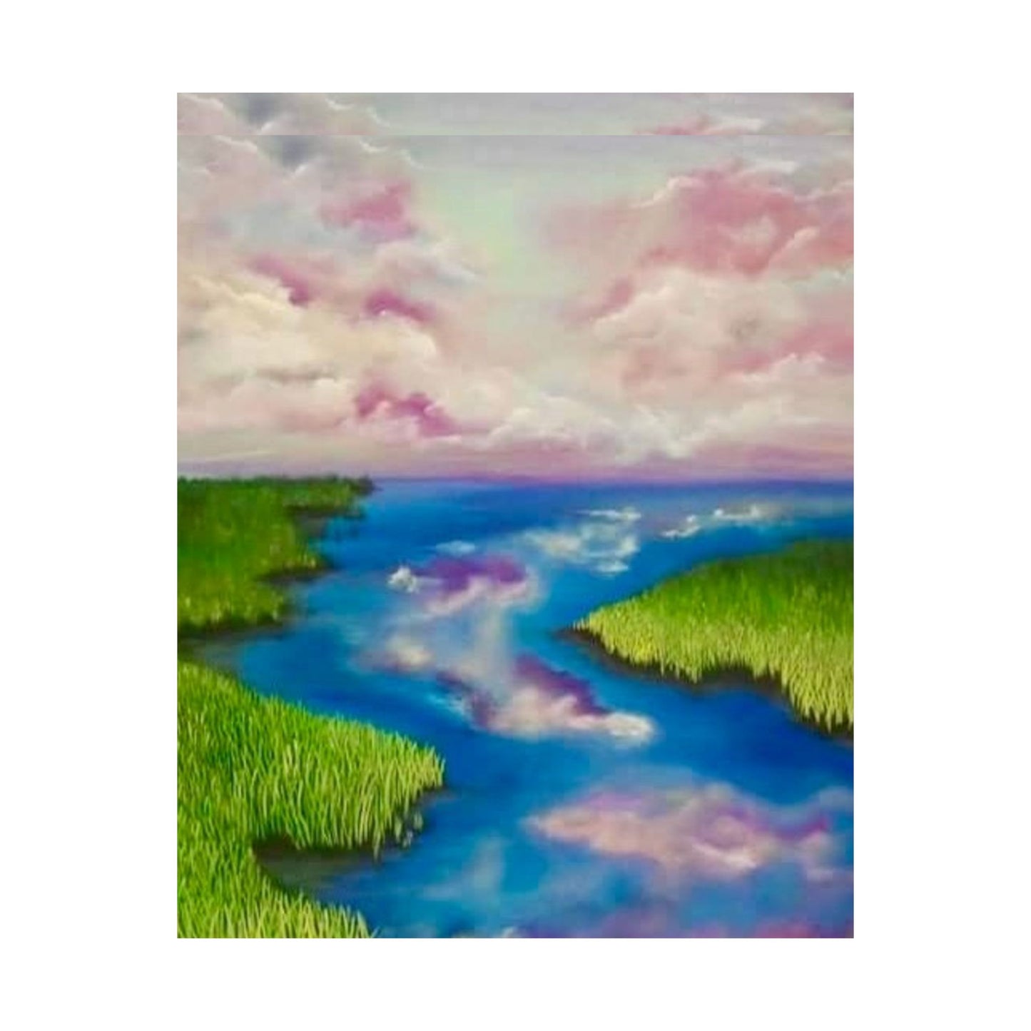 Matte Poster — Pastel Marshland River Landscape Print