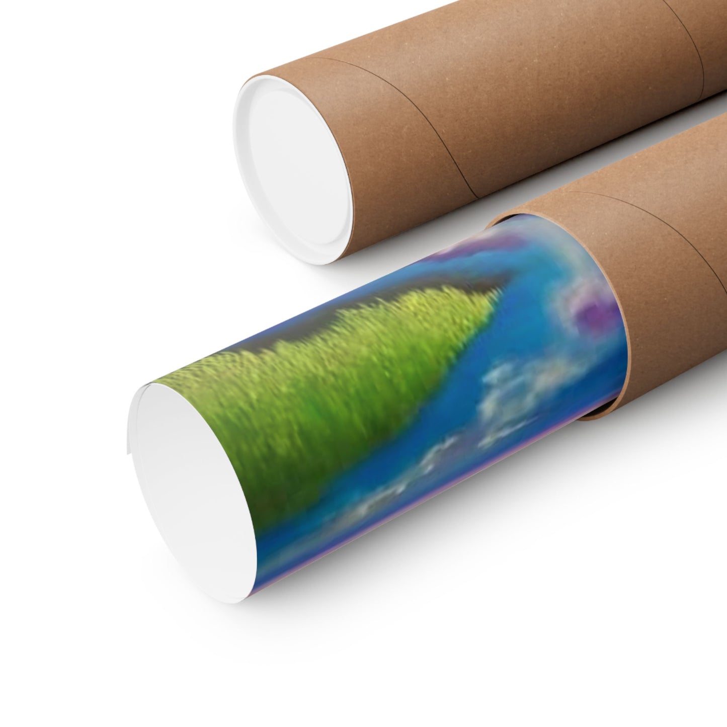 Matte Poster — Pastel Marshland River Landscape Print