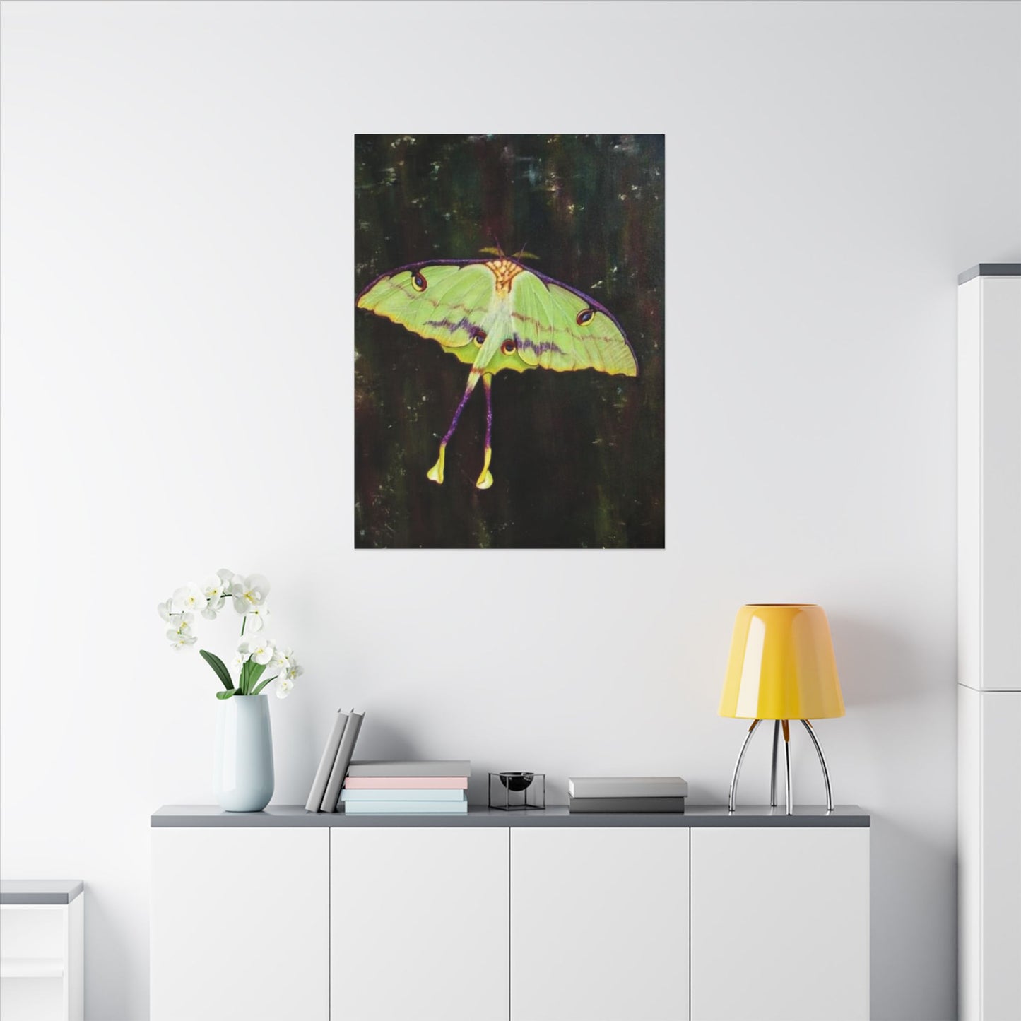 Luna Moth Canvas Wall Art — Matte Stretched Insect Print