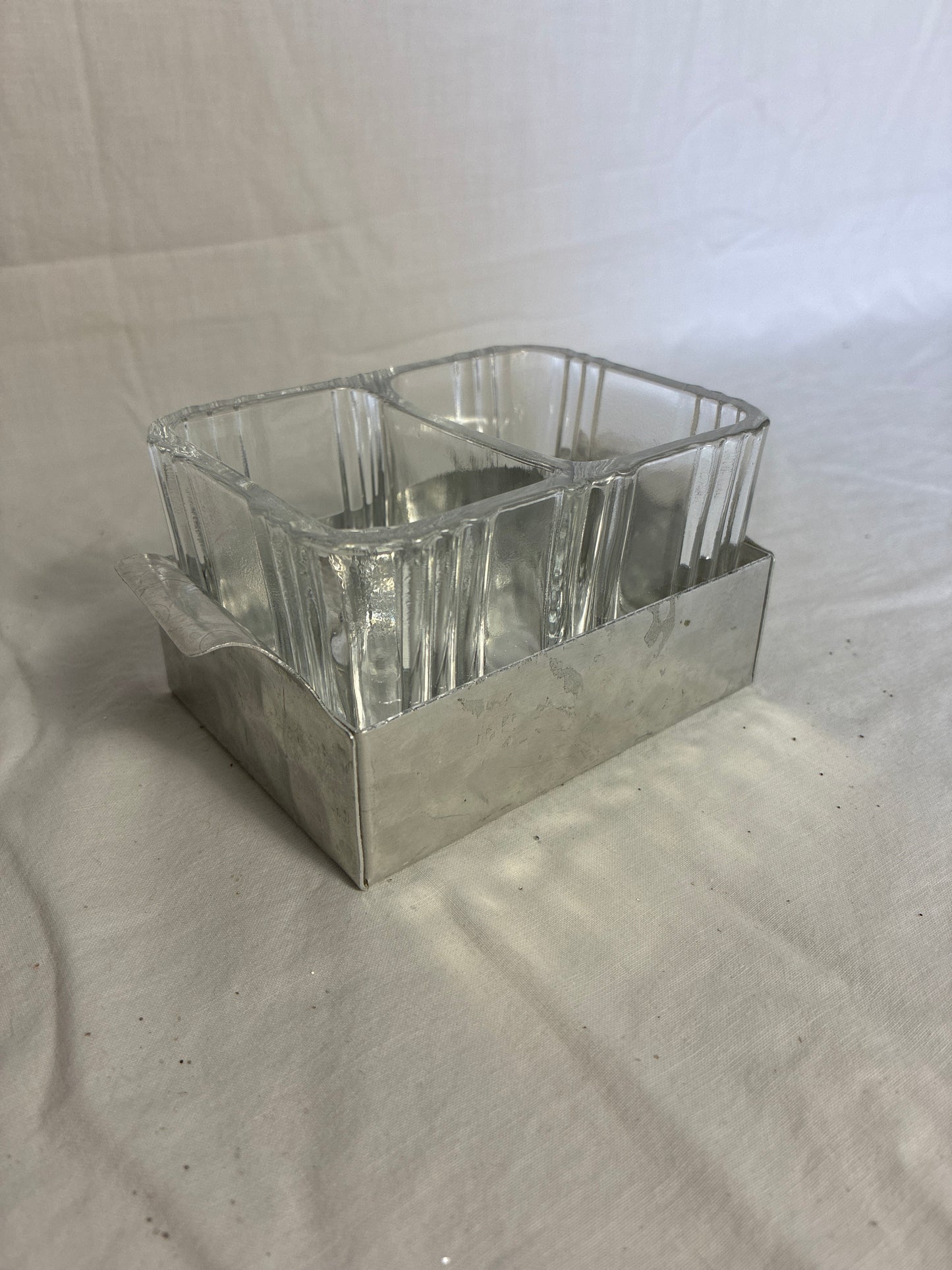 Hammered aluminum relish dish