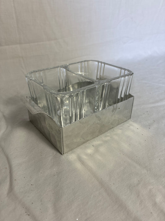 Hammered aluminum relish dish