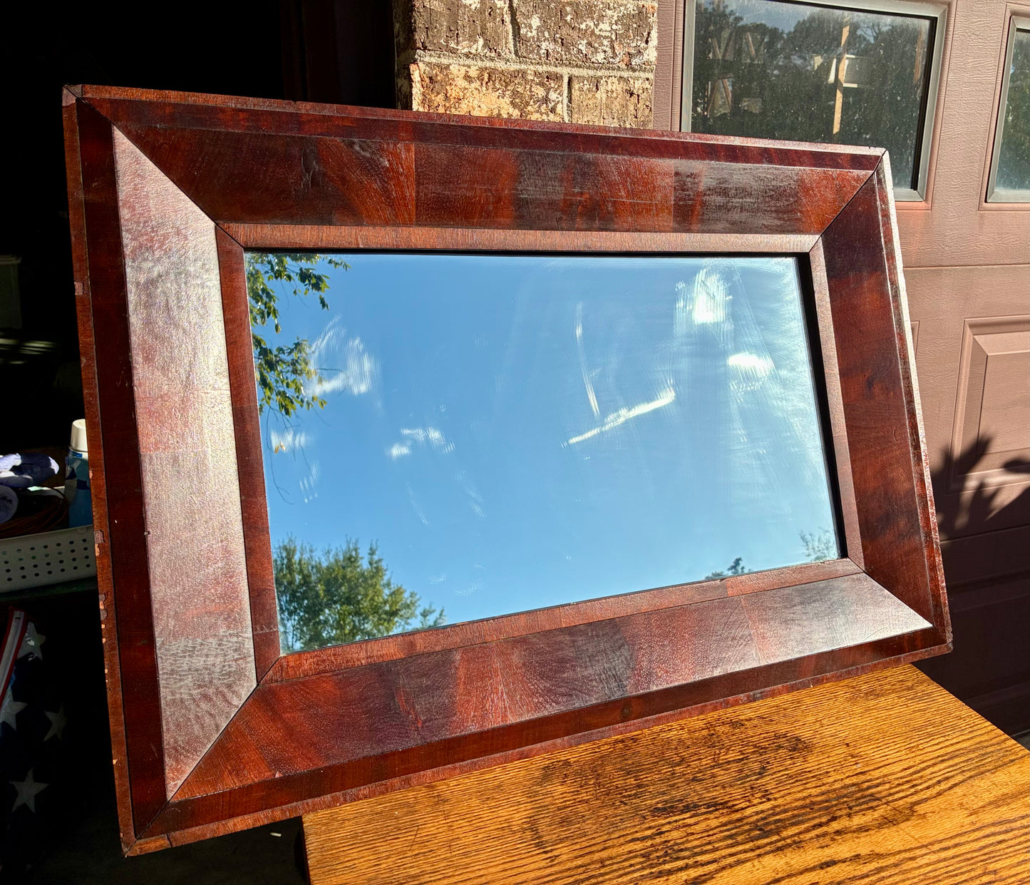 Gorgeous antique flame mahogany hall mirror