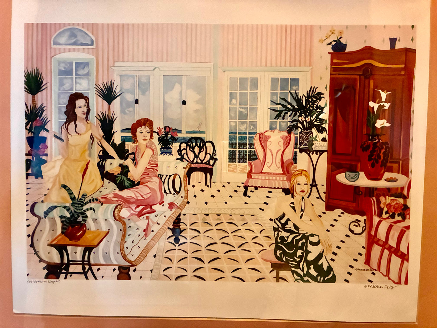 Framed, signed print Eileen Sietz "women of elegance"