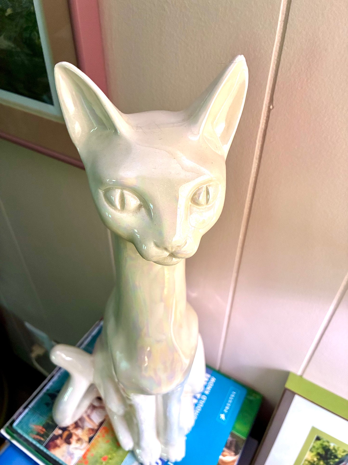 Vintage lustreware cat figurine