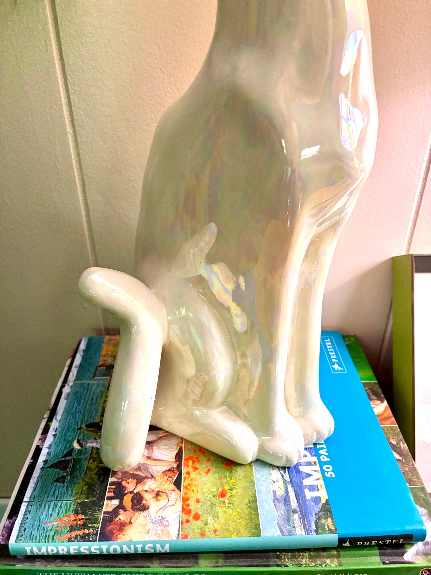 Vintage lustreware cat figurine
