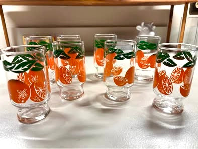 Vintage Anchor Hocking orange juice glasses