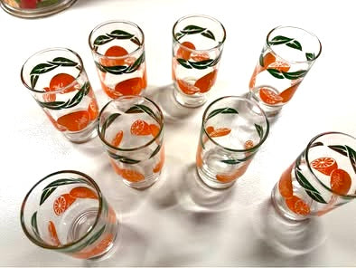 Vintage Anchor Hocking orange juice glasses