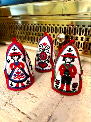 Embroidered egg cozies