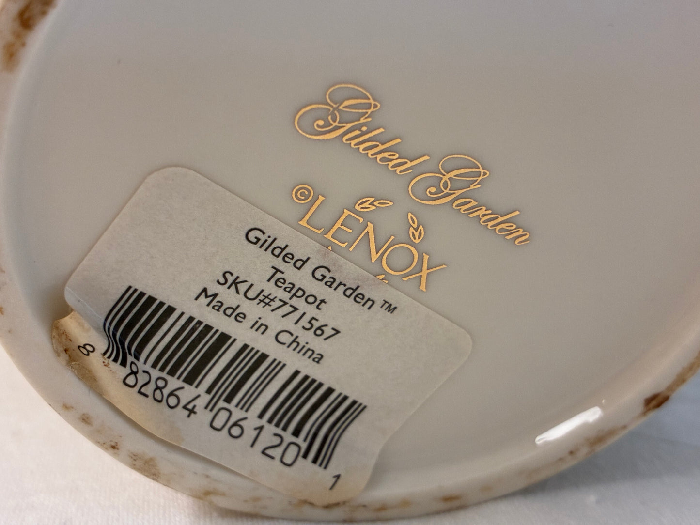 Gilded garden teapot by Lenox