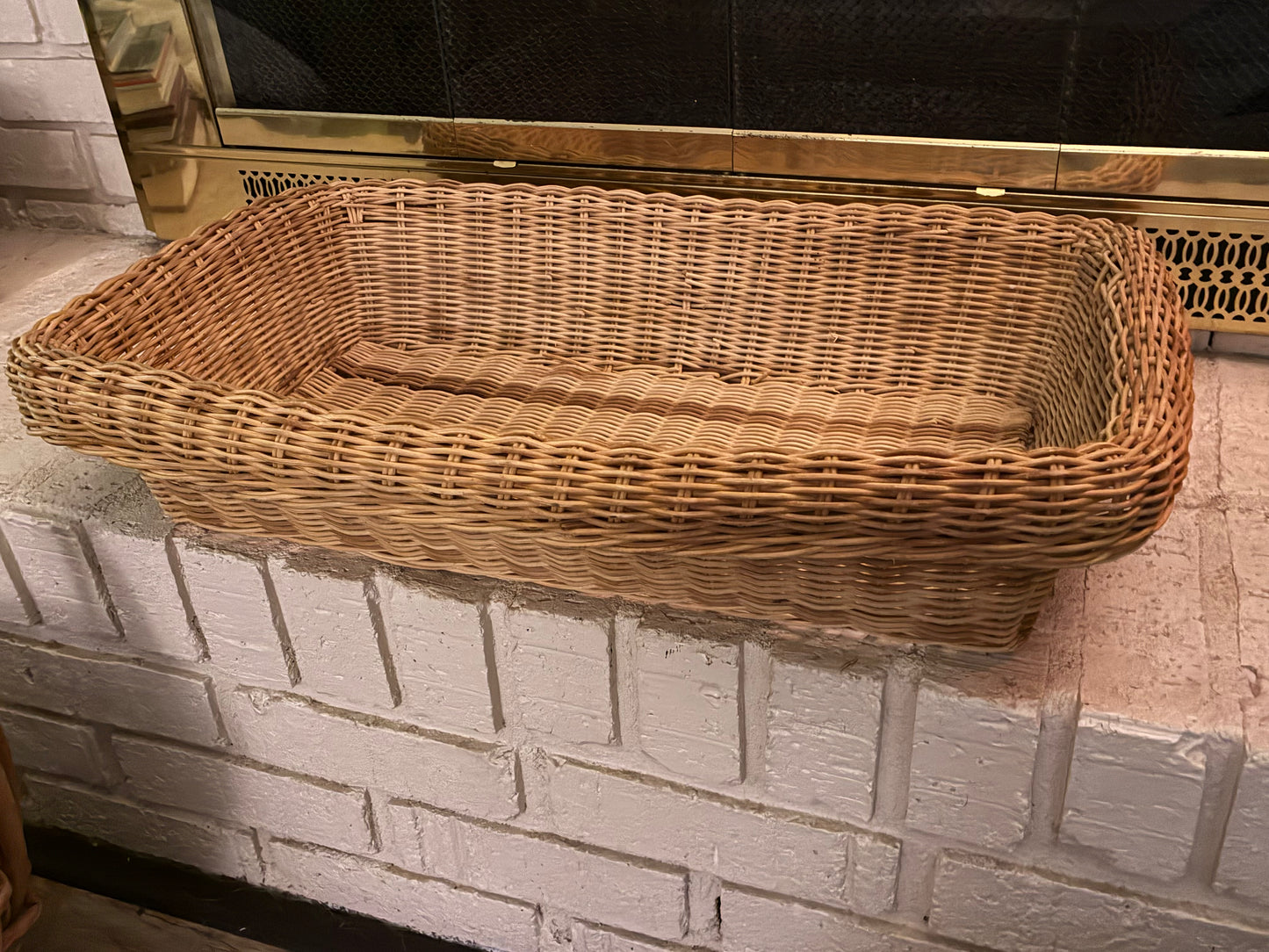 Natural wicker storage basket