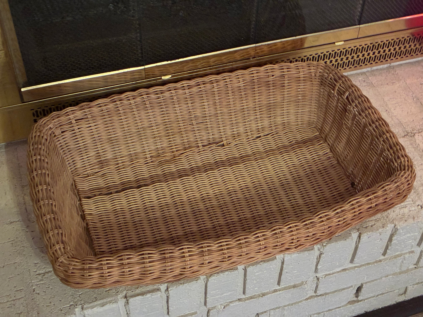 Natural wicker storage basket