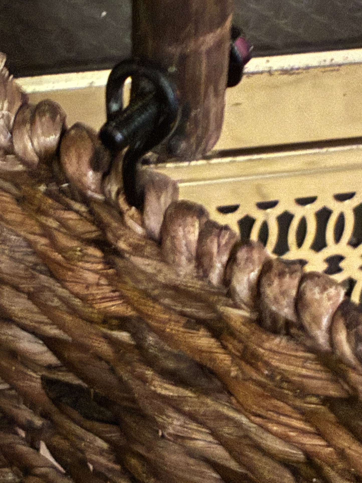 Braided rattan gathering basket