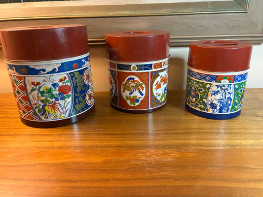 Vintage japanese nesting tins