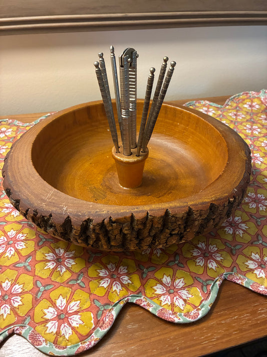 Vintage nut bowl and picks