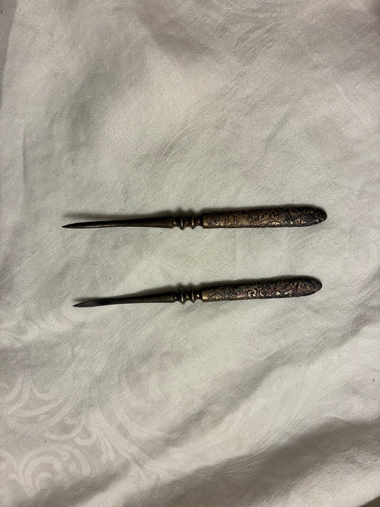 Antique nut picks set of 2