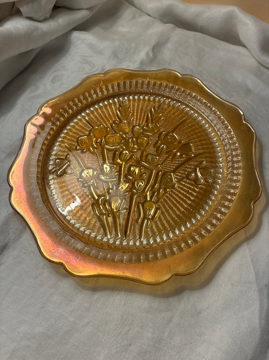 Vintage carnival glass plate