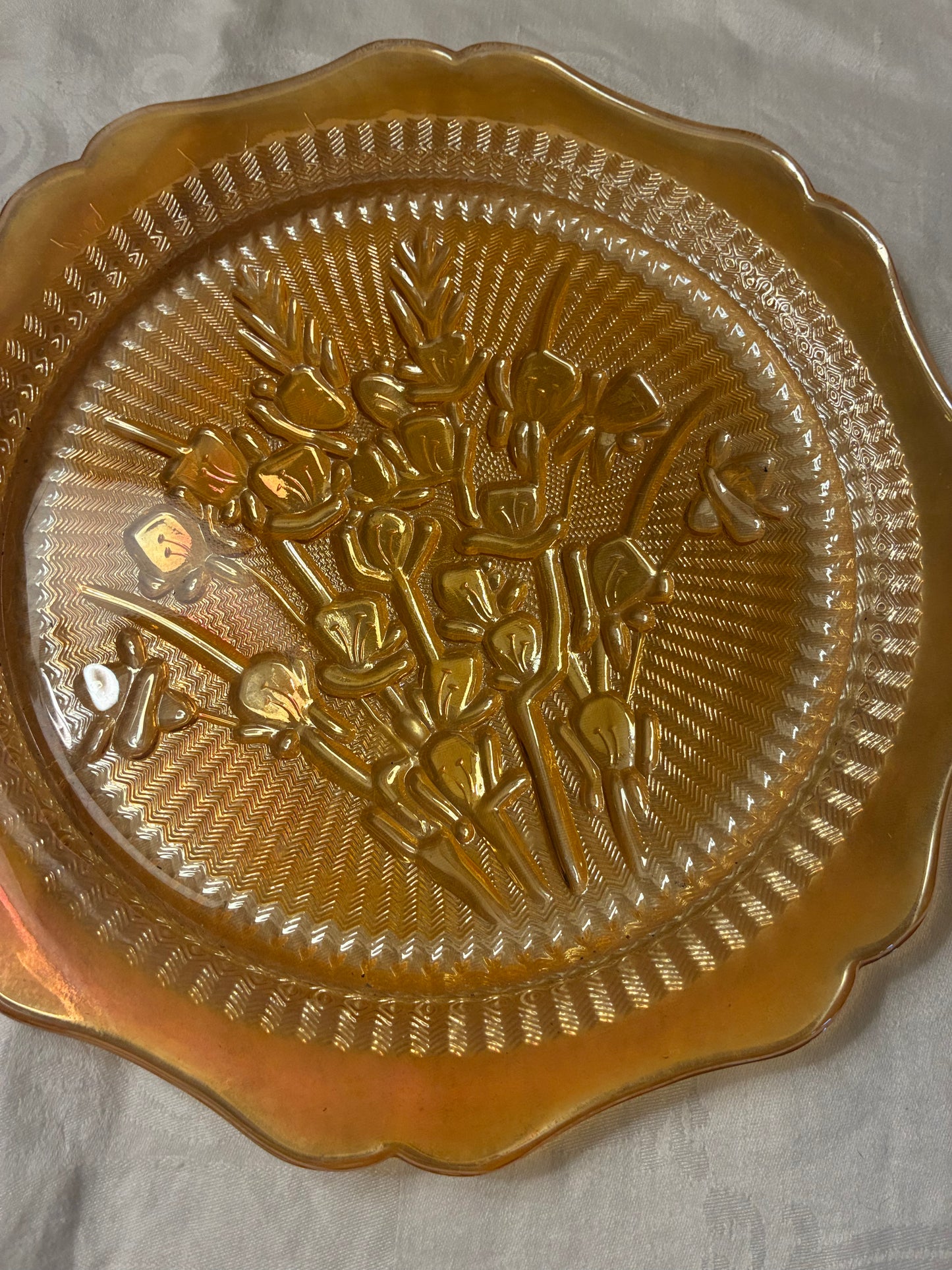 Vintage carnival glass plate