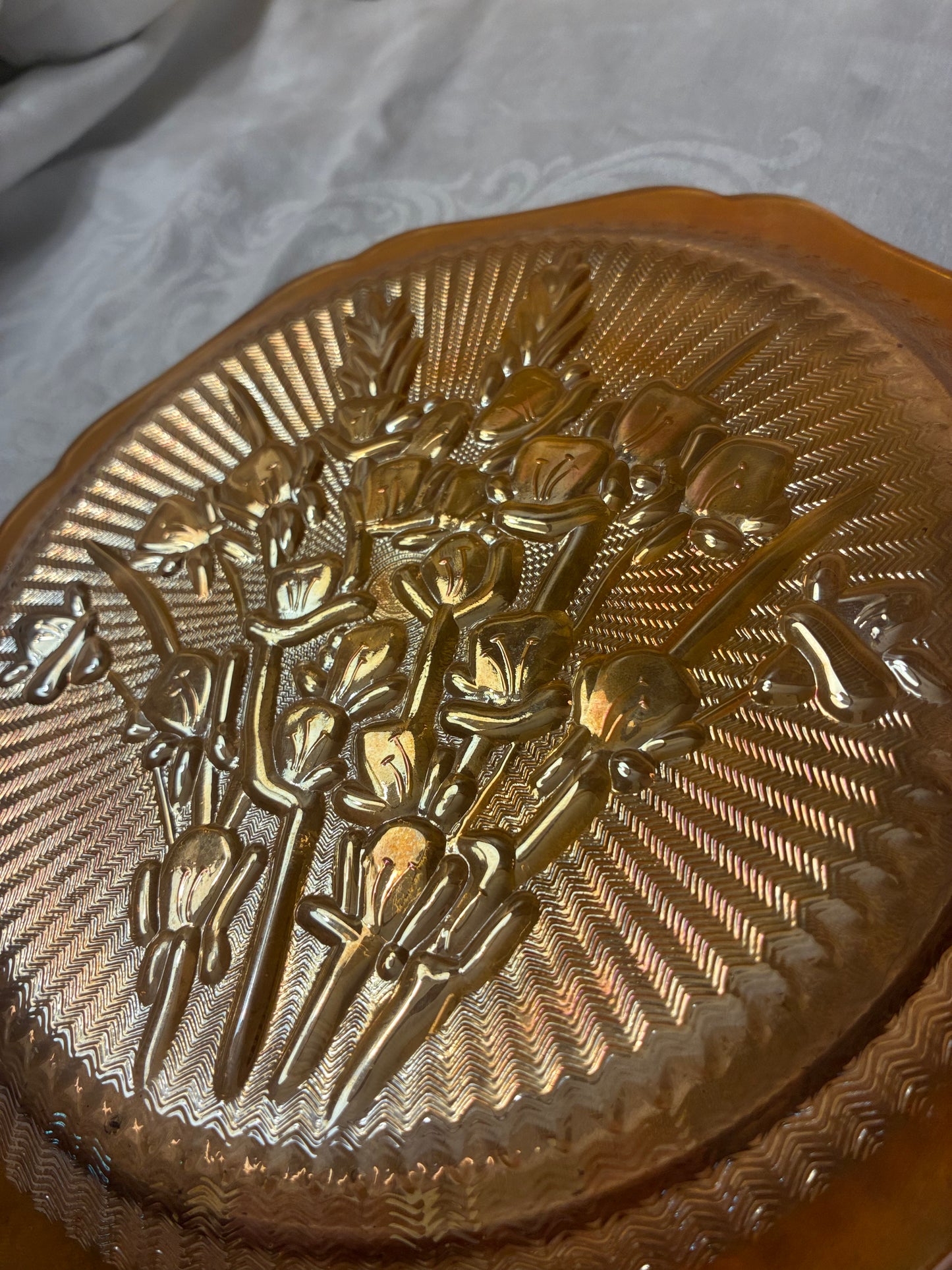 Vintage carnival glass plate