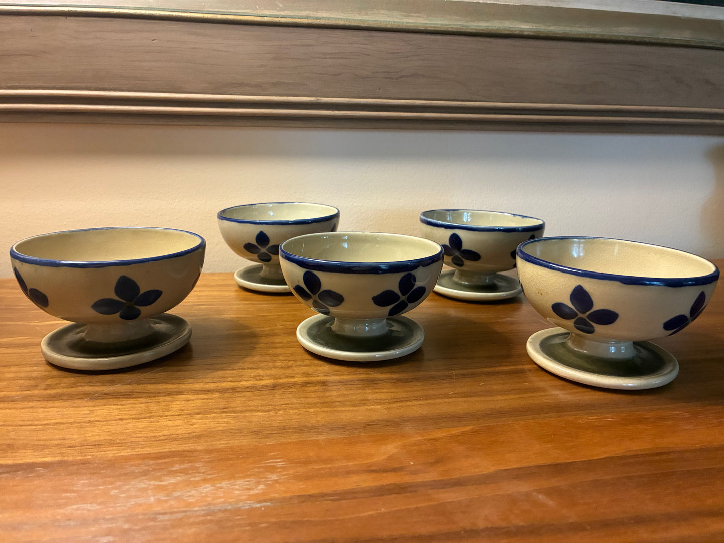 Vintage pottery dessert cups set of 5