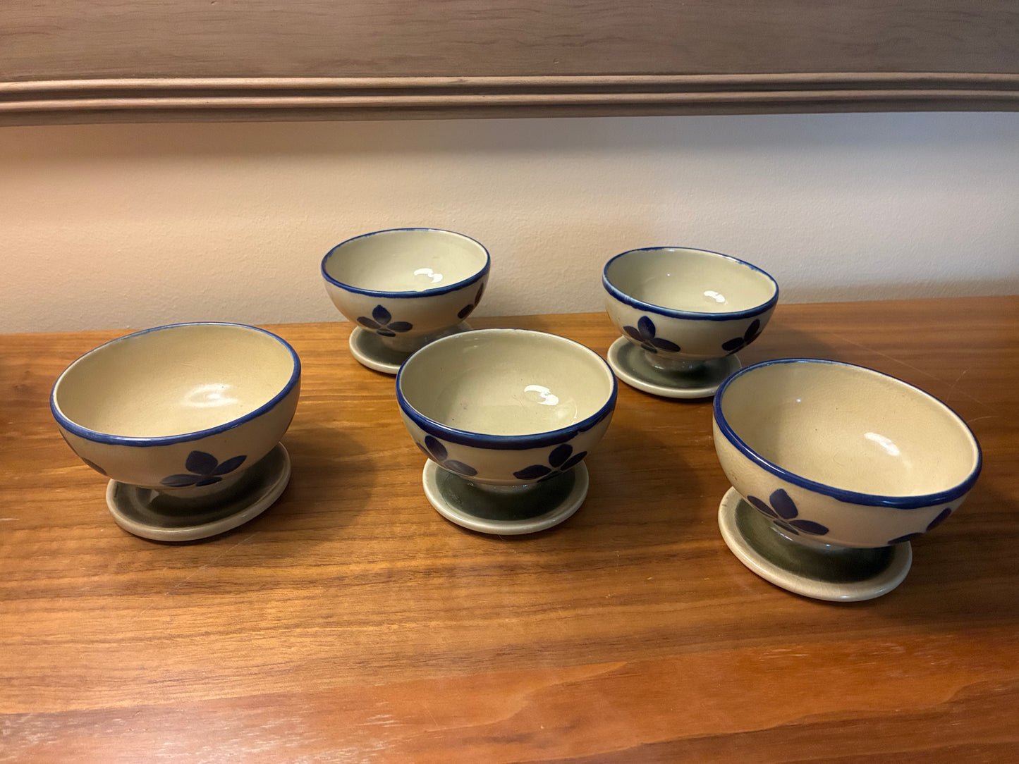 Vintage pottery dessert cups set of 5