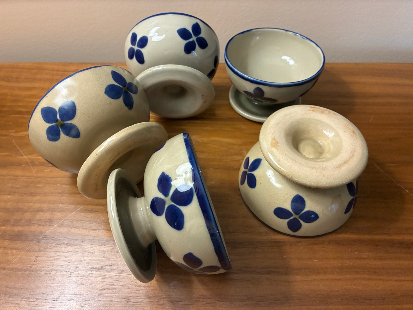 Vintage pottery dessert cups set of 5