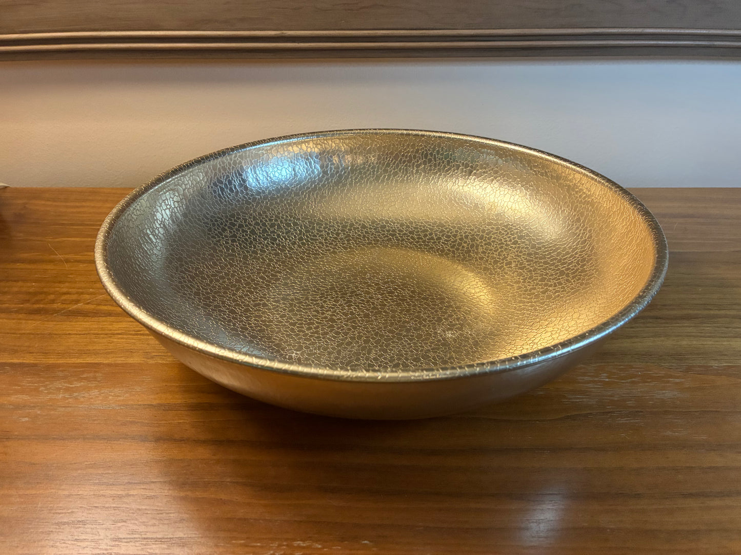 Rose gold hammered aluminum bowl