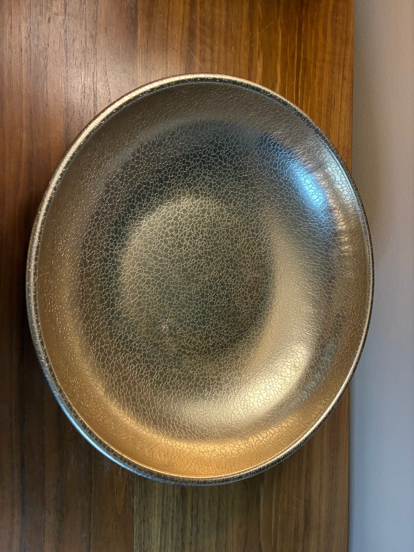 Rose gold hammered aluminum bowl