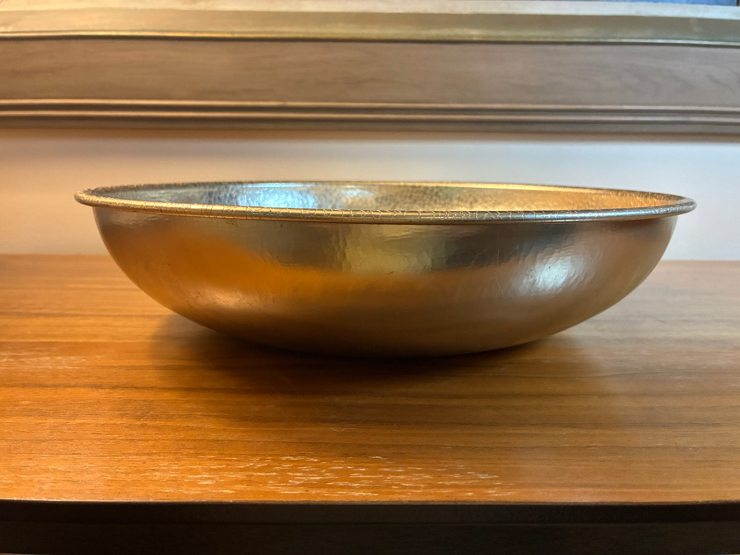 Rose gold hammered aluminum bowl