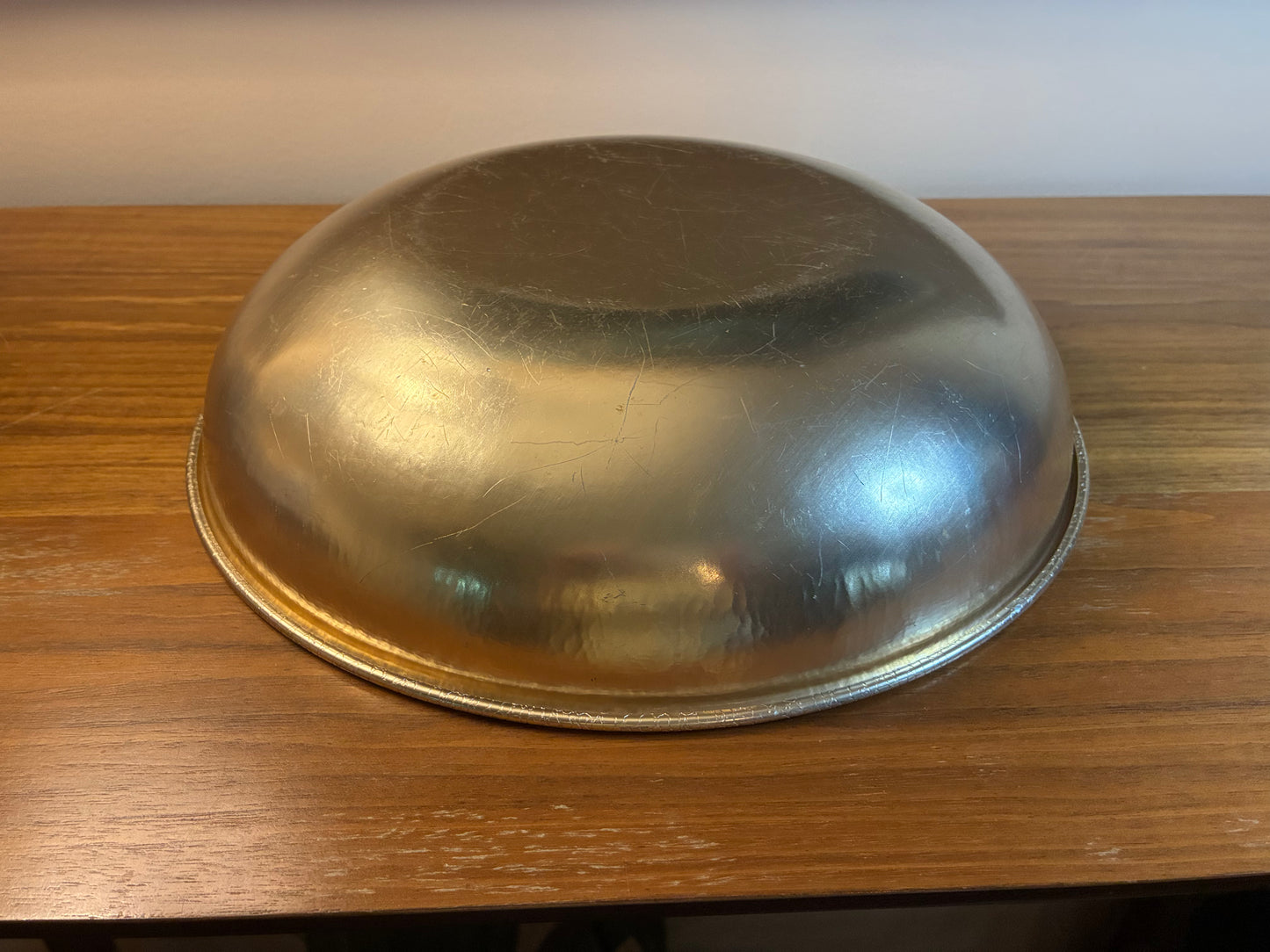 Rose gold hammered aluminum bowl