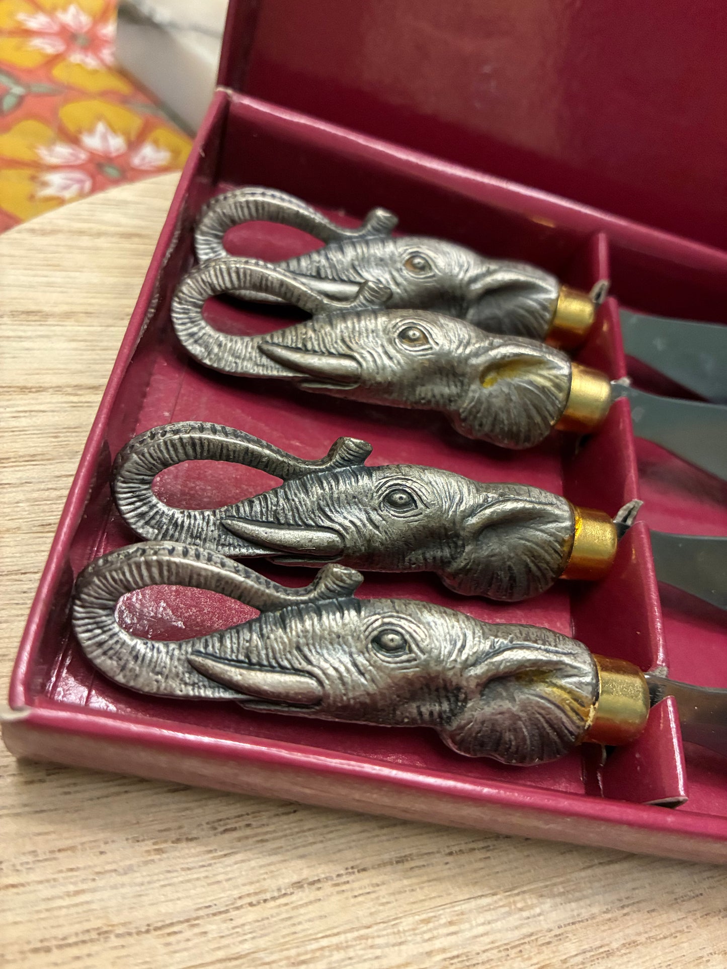Arthur Court stainless steel elephant head spreaders