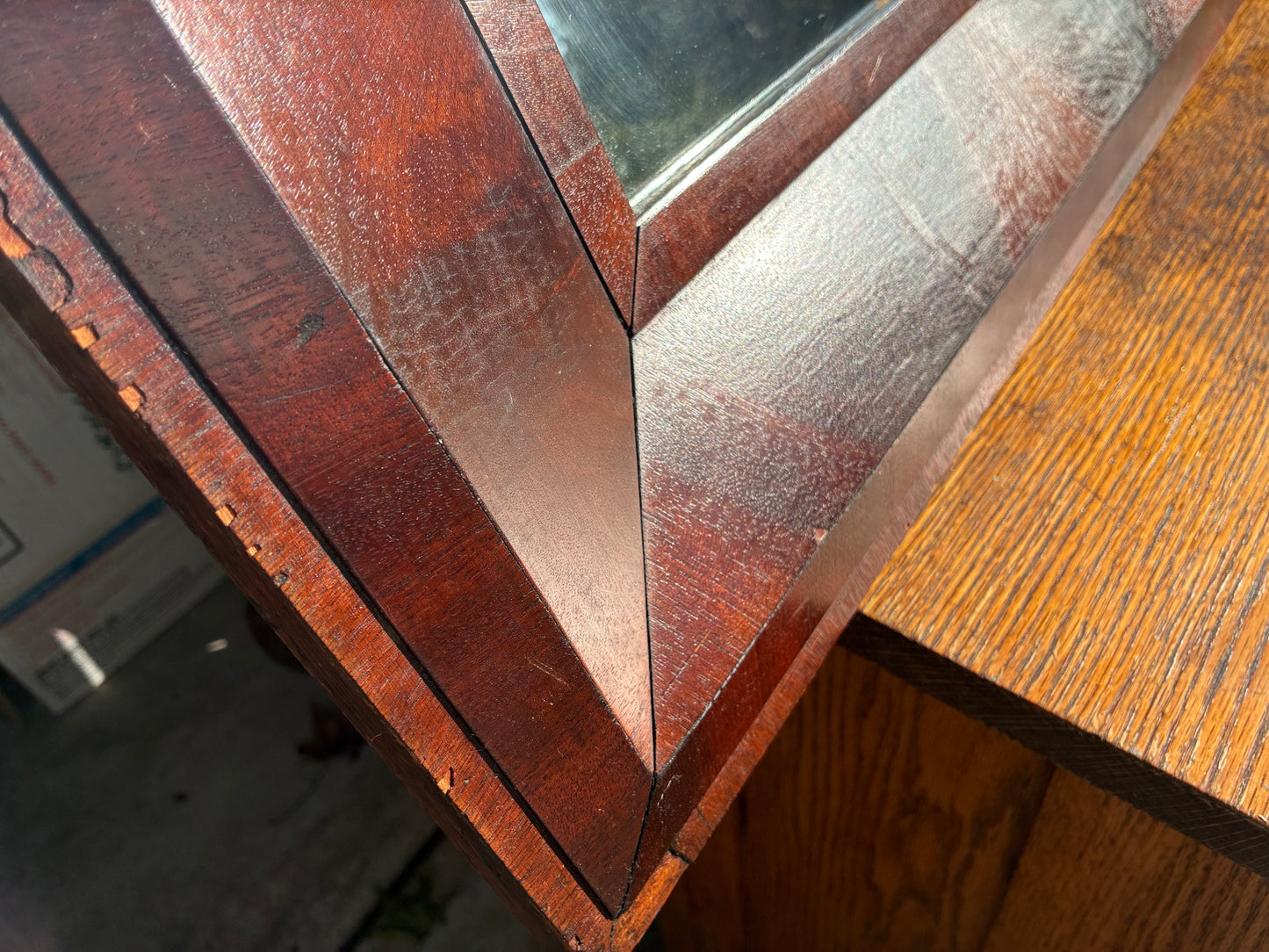 Gorgeous antique flame mahogany hall mirror