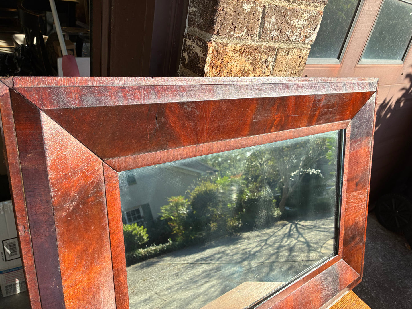 Gorgeous antique flame mahogany hall mirror