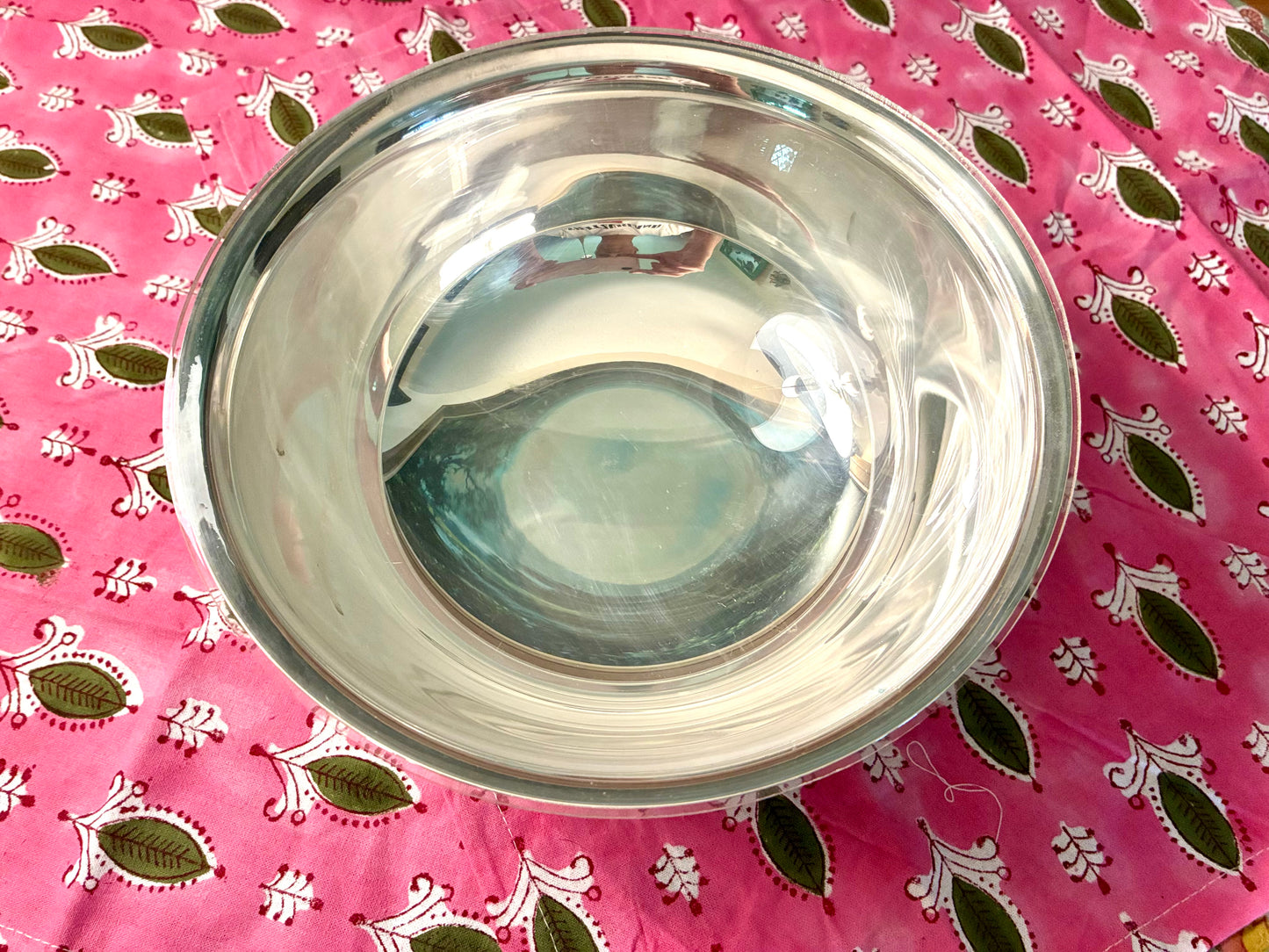 Silverplate serving tray with condiment bowl