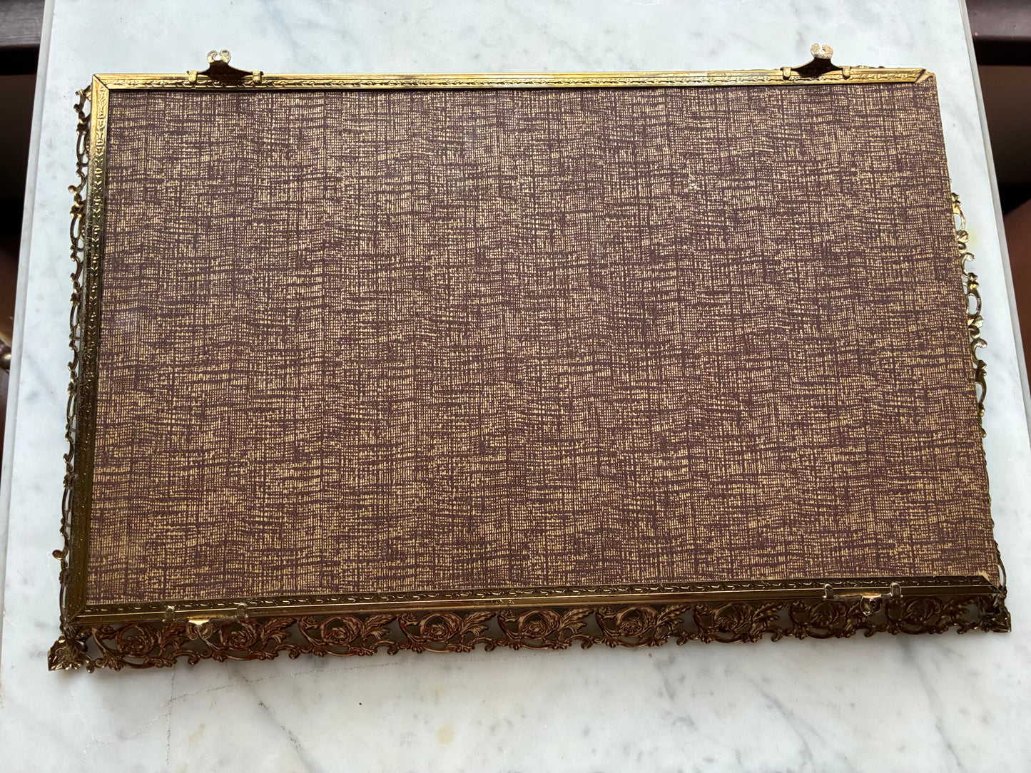 Vintage ornate mirrored tray