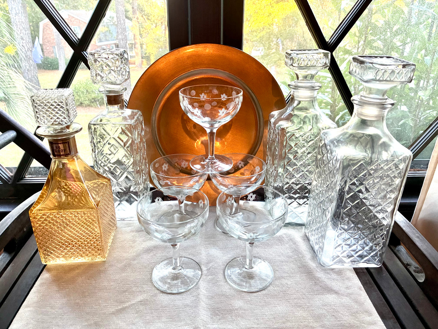 Antique champagne coupe glasses