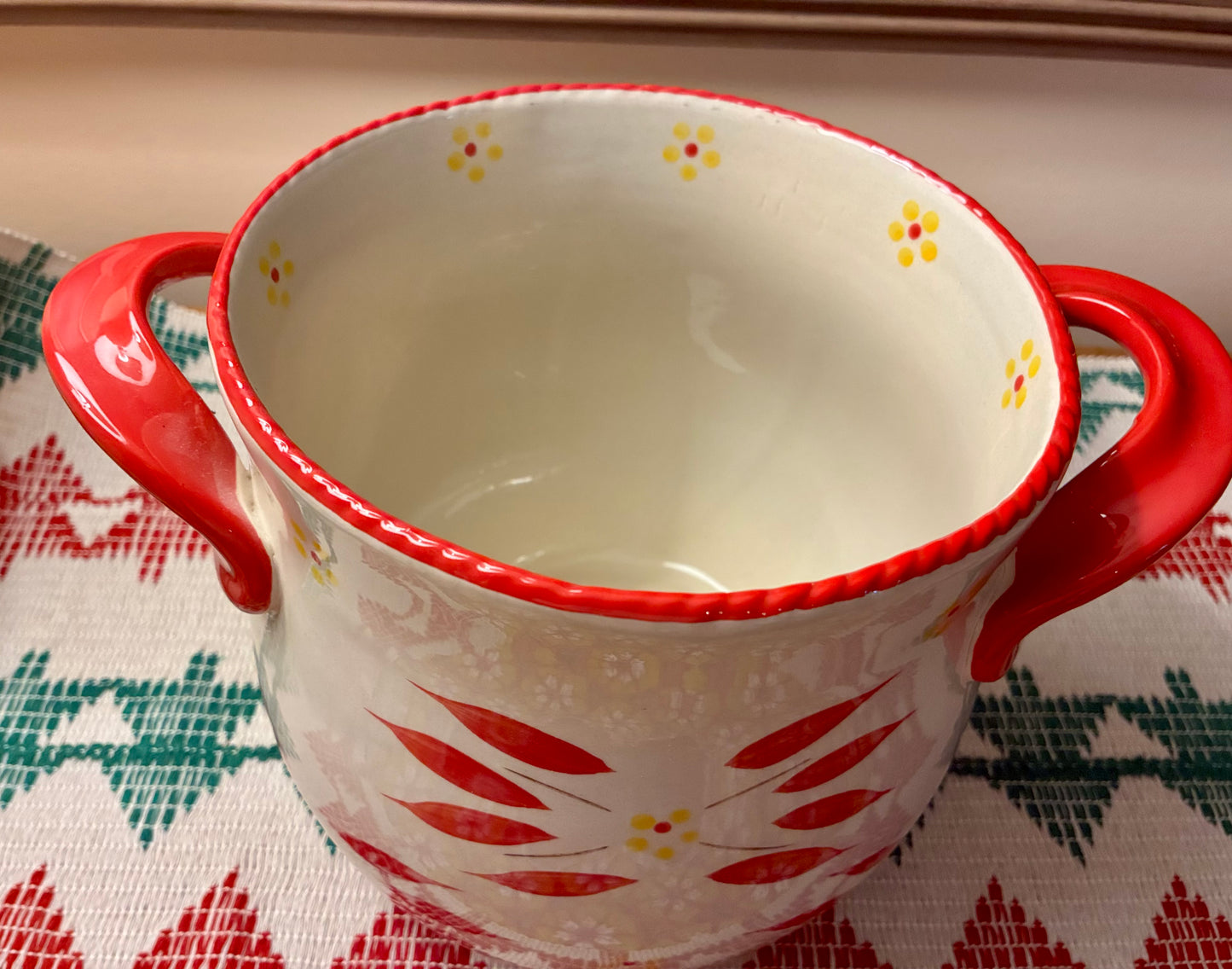 Beautiful ceramic open crock and serving tray